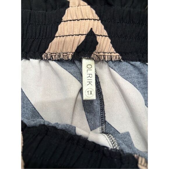 Olrik Flowy black and Cream Pants- size XL - Picture 5 of 7